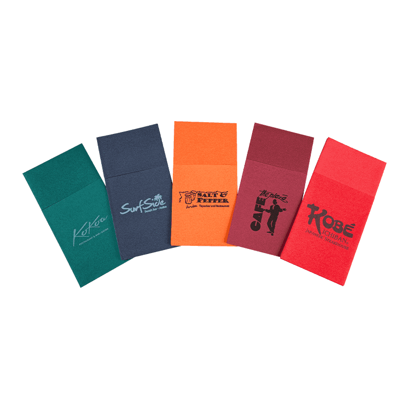 40x40 آرم سفارشی دستمال سفارشی دستمال های Airlaid برای کارد و چنگال SJ2202